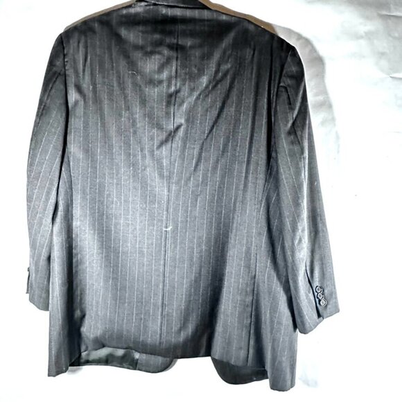 Claiborne Size 46R 46S Pin Striped Blazer Wool Black Gray - Picture 9 of 10